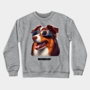 Australian Shepherd Watching the Solar Eclipse Crewneck Sweatshirt